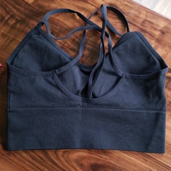 Black workout top/yoga bra/sexy top/backless/hot - Picture 5 of 8